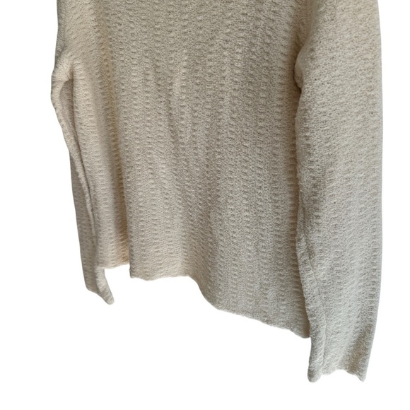 Eileen Fisher Wool Blend Cream Turtleneck Sweater, Size L - Picture 3 of 6